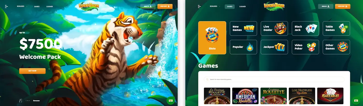 Lucky Tiger Casino Screenshot